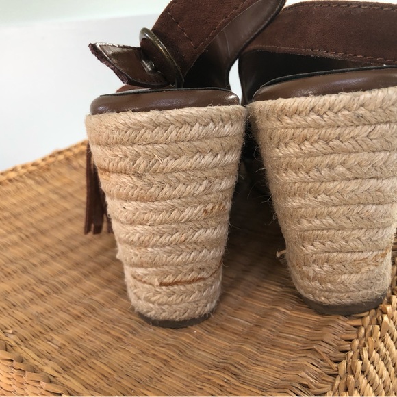 Suede and jute wedge heels size 8 - Picture 6 of 10